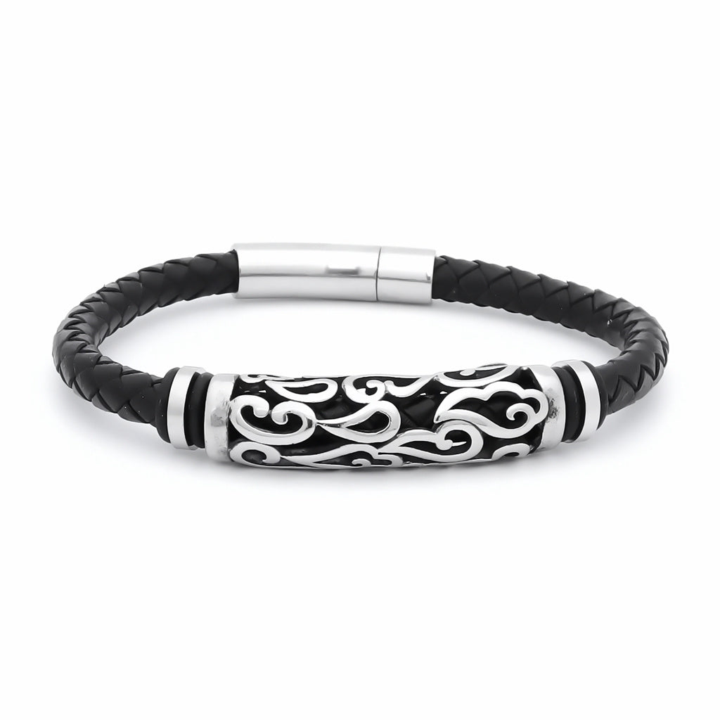 Cloud Pattern One Line Leather Bracelet-Leather Bracelets-1-Glitters