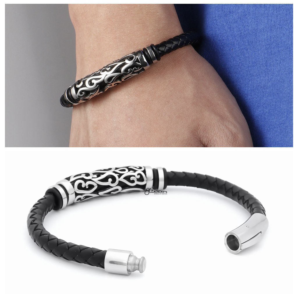 Cloud Pattern One Line Leather Bracelet-Leather Bracelets-2-Glitters