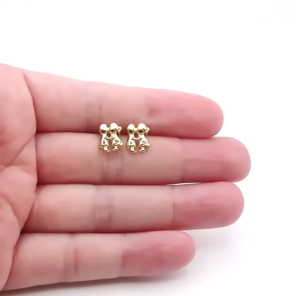 Kissing Boy and Girl Stud Earrings-Stud Earrings-4-Glitters