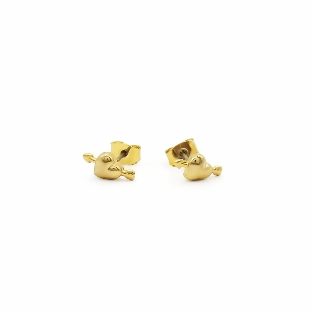 Cupid Arrow Heart Stud Earrings