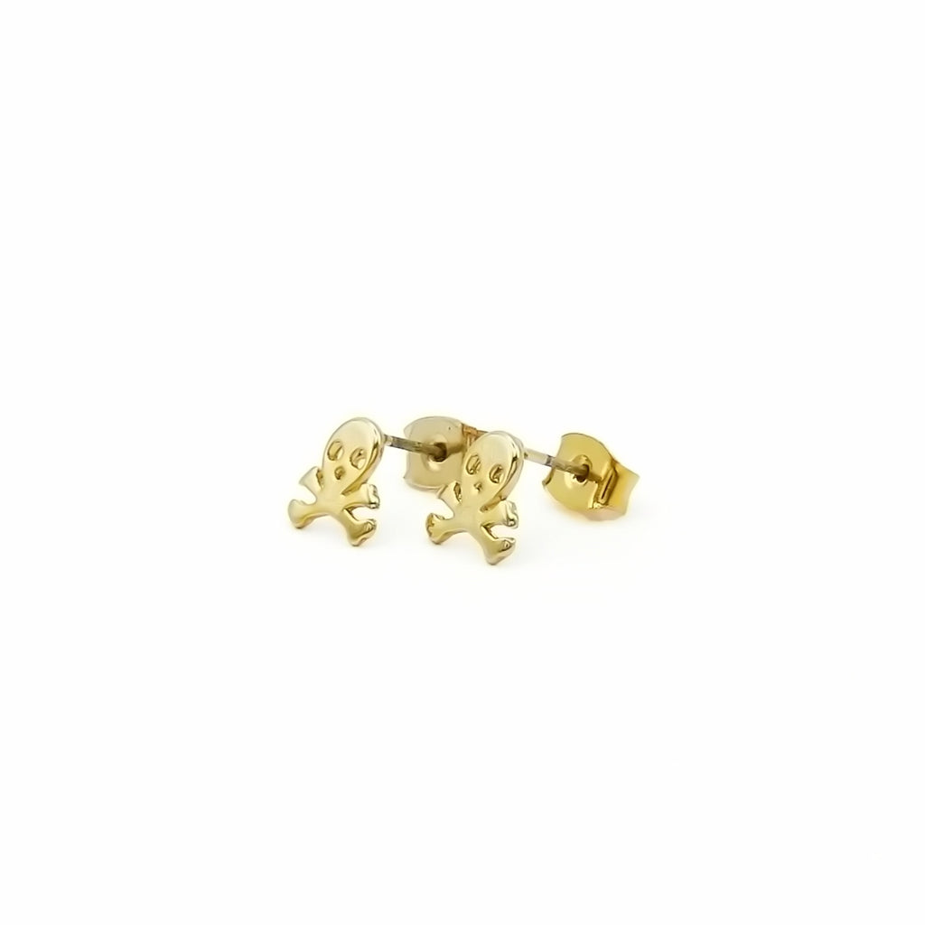 Skull and Crossbones Stud Earrings