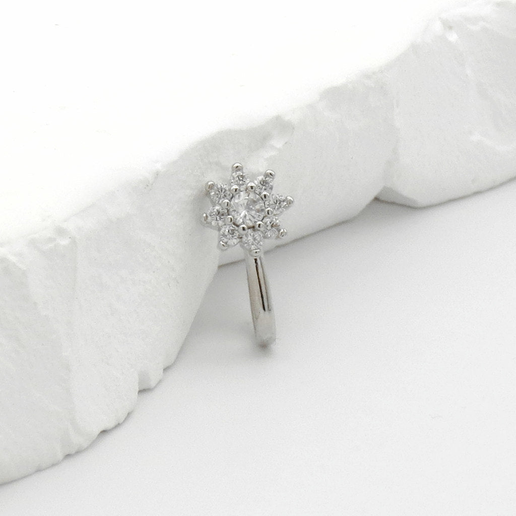 CZ Snowflake Non Piercing Nose Ring-Non Piercing-2-Glitters