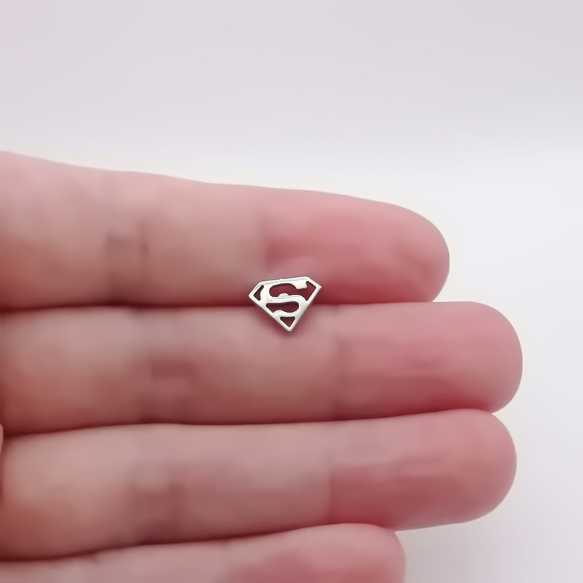 Stainless Steel Cutout S Shield Fake Plug Earring