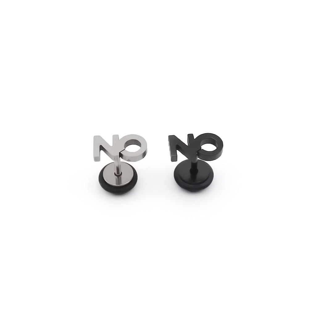 Stainless Steel NO Letter Fake Plug Earring