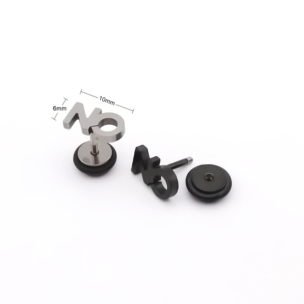 Stainless Steel NO Letter Fake Plug Earring