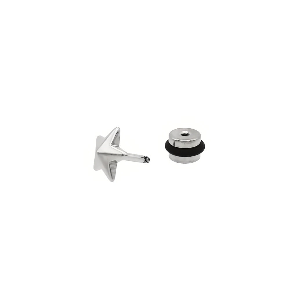 Stainless Steel 3D Star Cheater Plug Earring