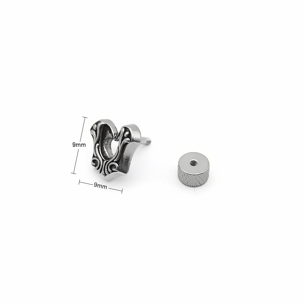 Stainless Steel Patterned Fake Plug Earring