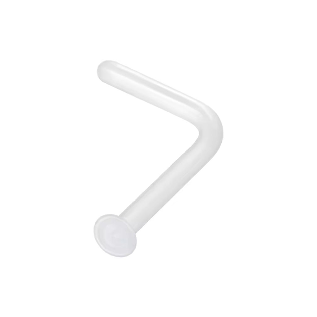 Glass Clear Nose Piercing Retainer-Nose Studs-2-Glitters