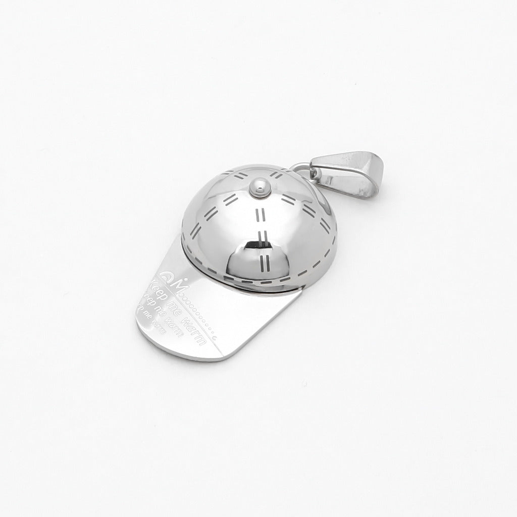 Stainless Steel Baseball Cap Pendant-Pendants-1-Glitters