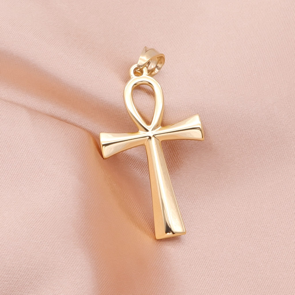 Ankh Cross Pendant - Gold-Pendants-2-Glitters