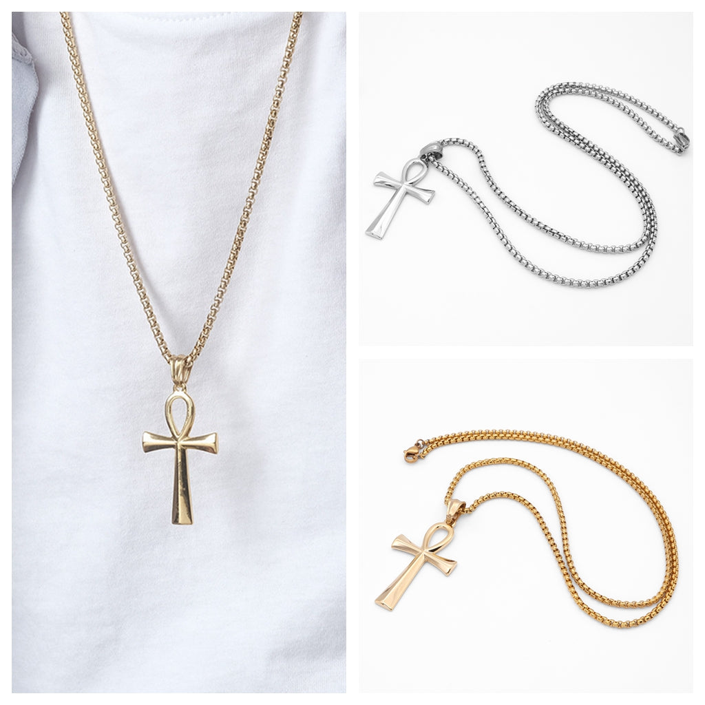 Ankh Cross Pendant - Gold-Pendants-5-Glitters