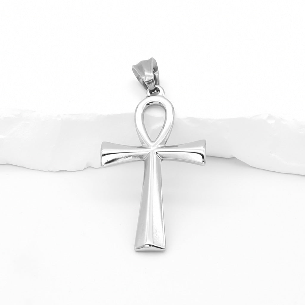 Ankh Cross Pendant - Silver-Pendants-1-Glitters