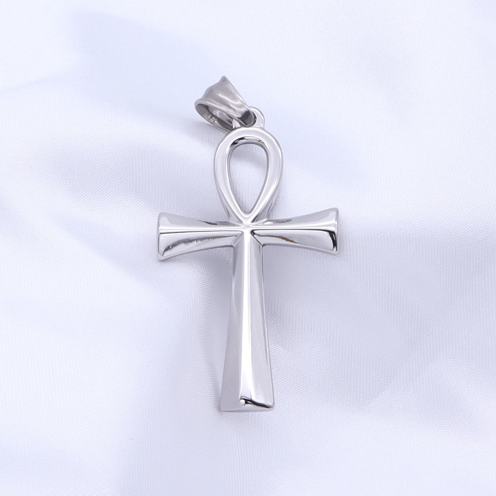 Ankh Cross Pendant - Silver-Pendants-2-Glitters