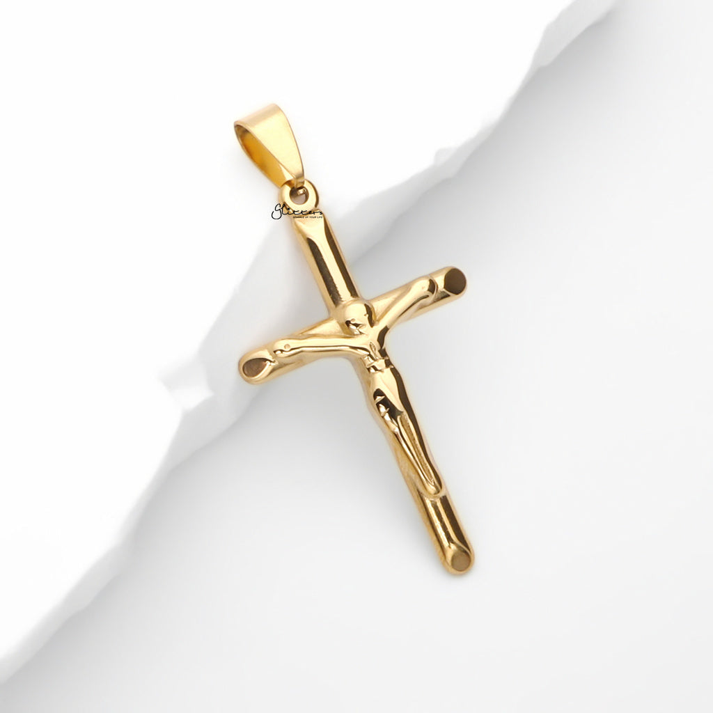 Stainless Steel Crucifix Cross Pendant - Gold-Pendants-2-Glitters