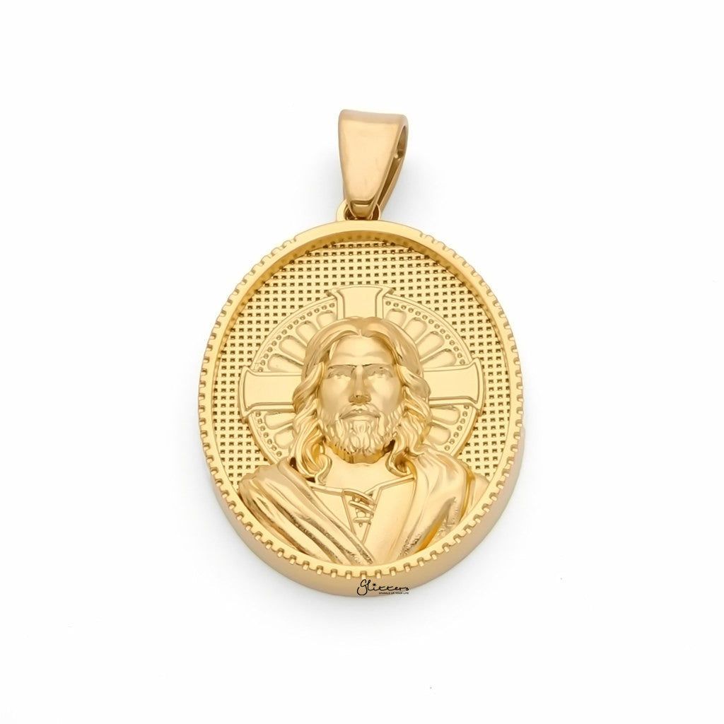 Stainless Steel Jesus Pendant - Gold-Pendants-1-Glitters