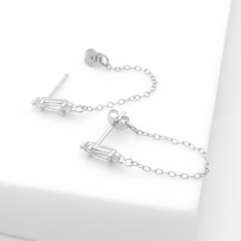 CZ Stud Earrings in Crown Setting main image 0