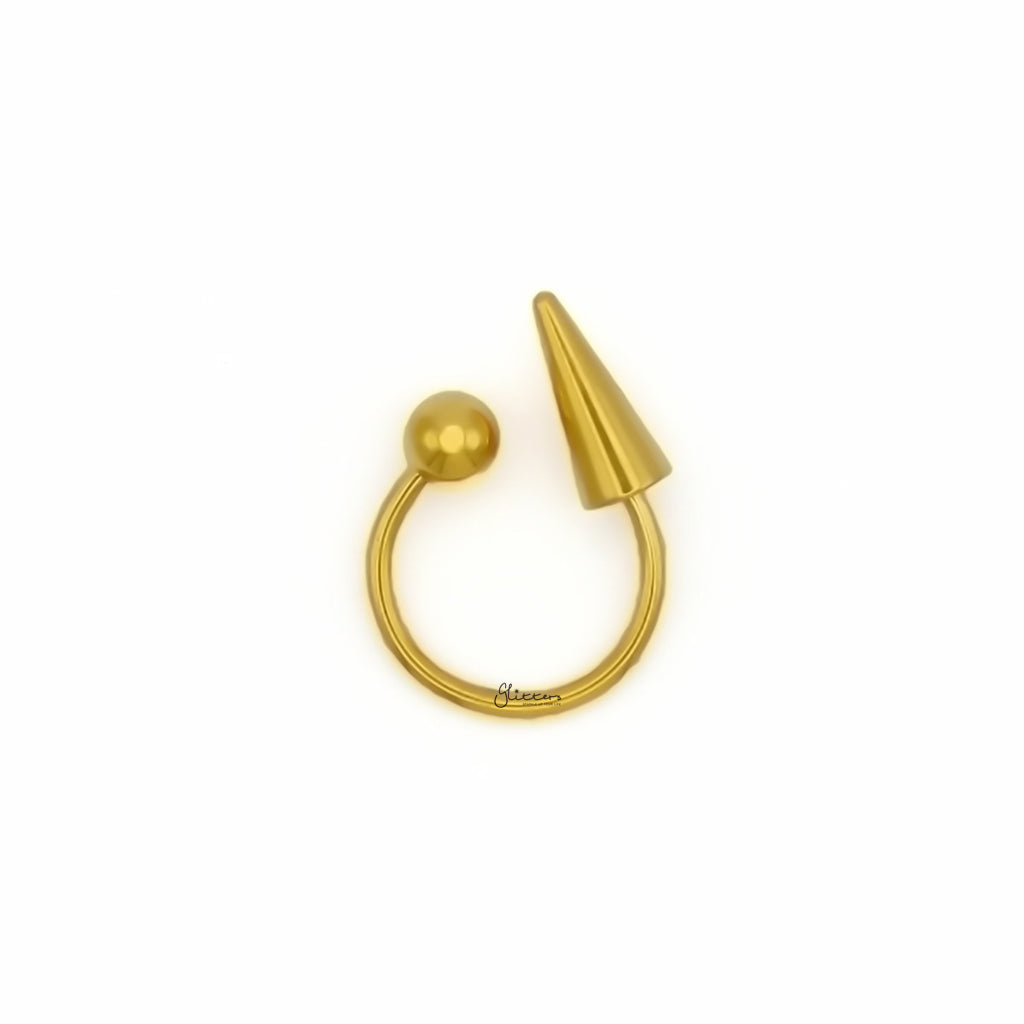 Spike and Ball Lippy Loop Labret Horseshoe Rings-Horseshoes-4-Glitters