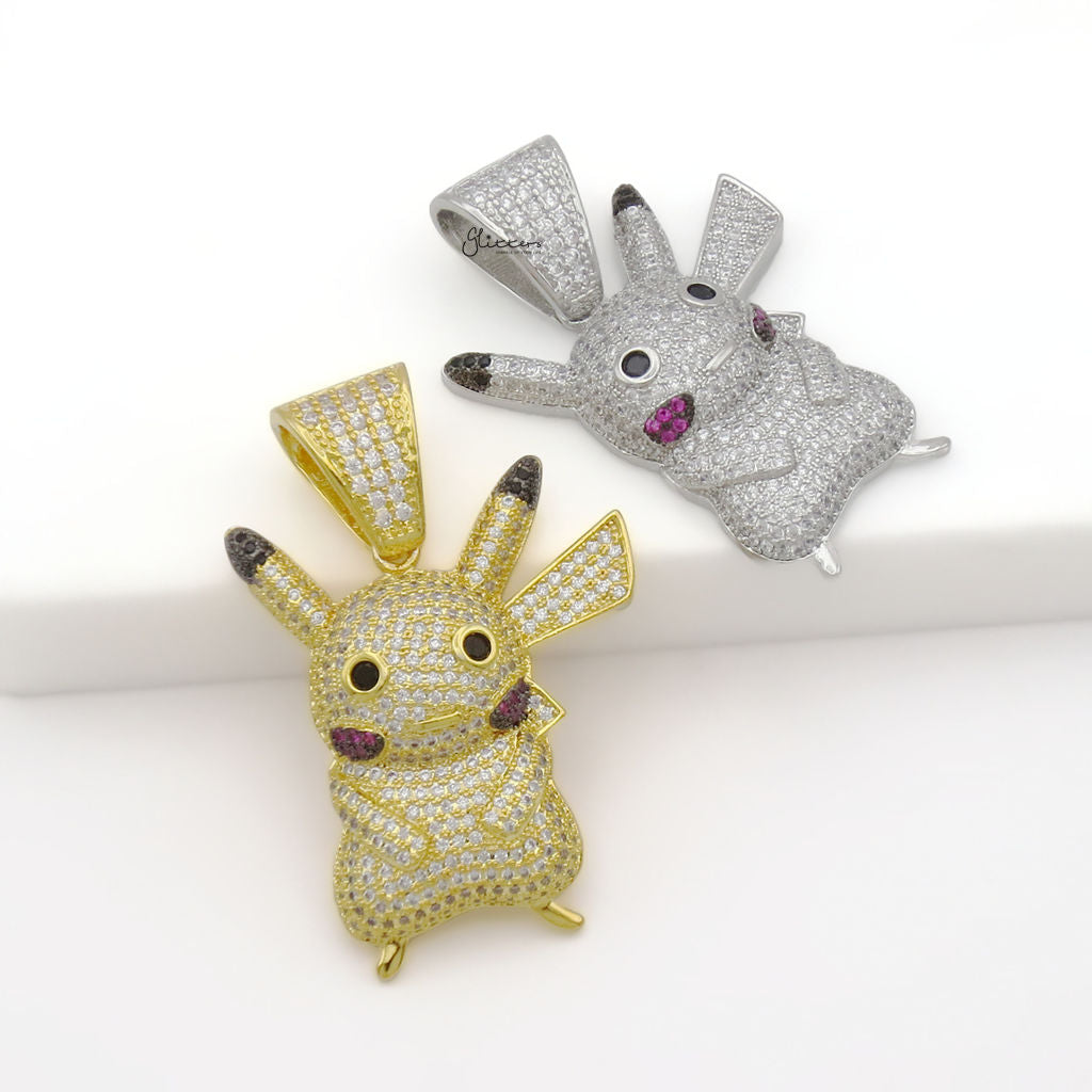 Iced Out Pikachu Pendant - Gold