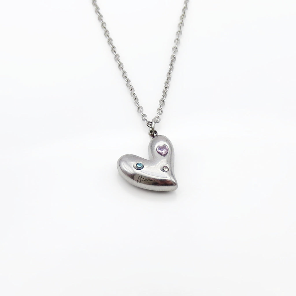 Stainless Steel Liquid Heart Pendant Necklace
