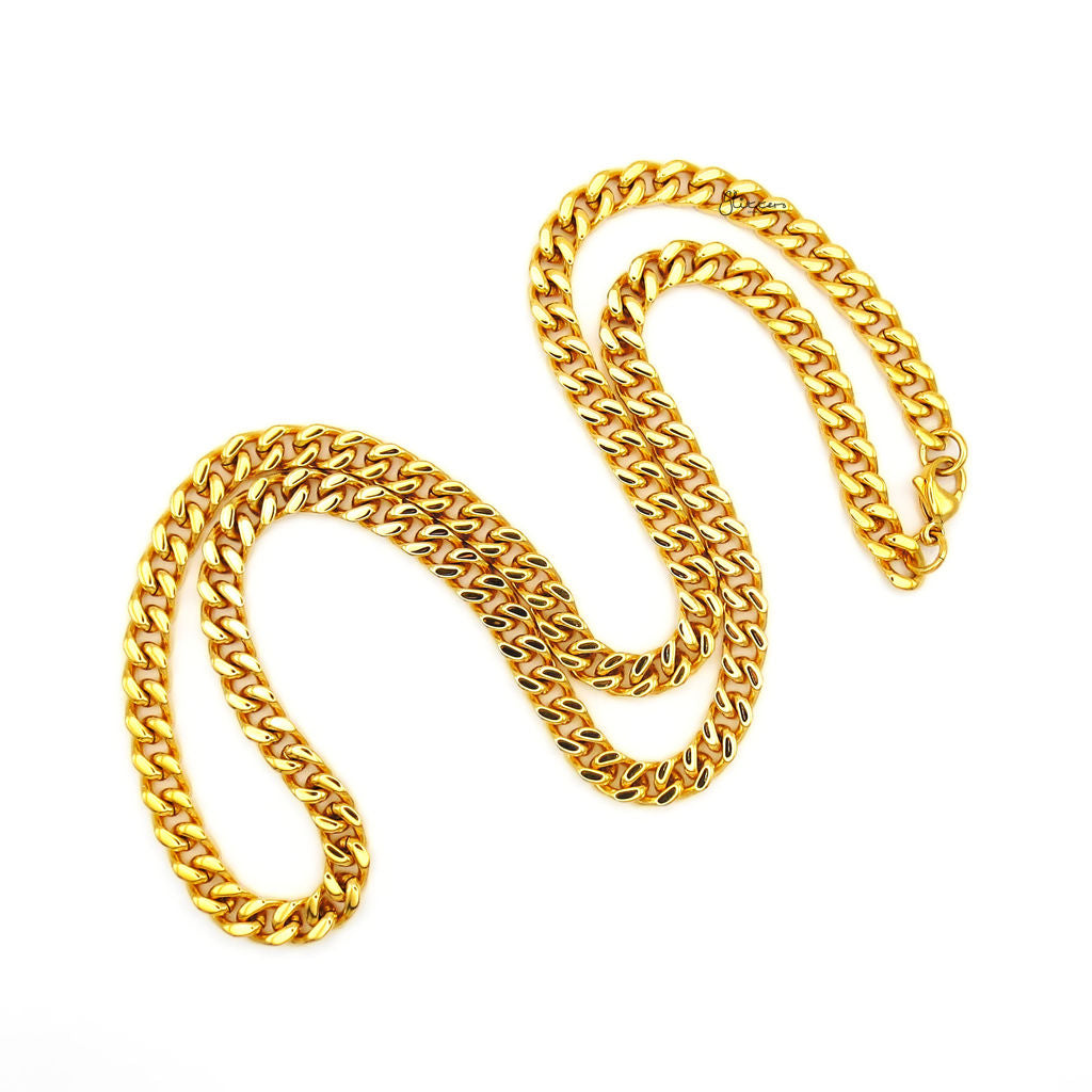 Stainless Steel 6mm Curb Link Chain Necklace - Gold