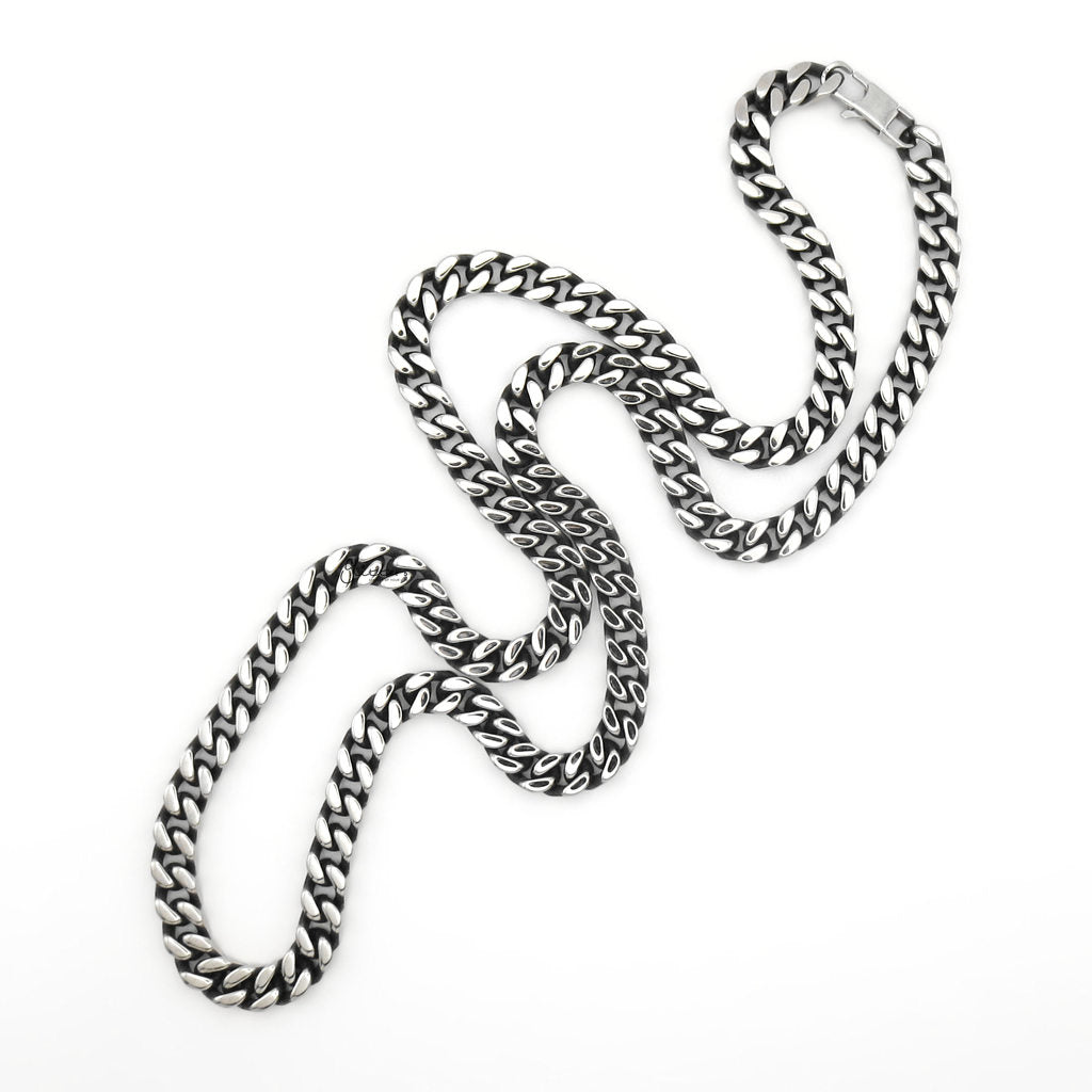 Stainless Steel 6mm Curb Link Chain Necklace - Gunmetal Black