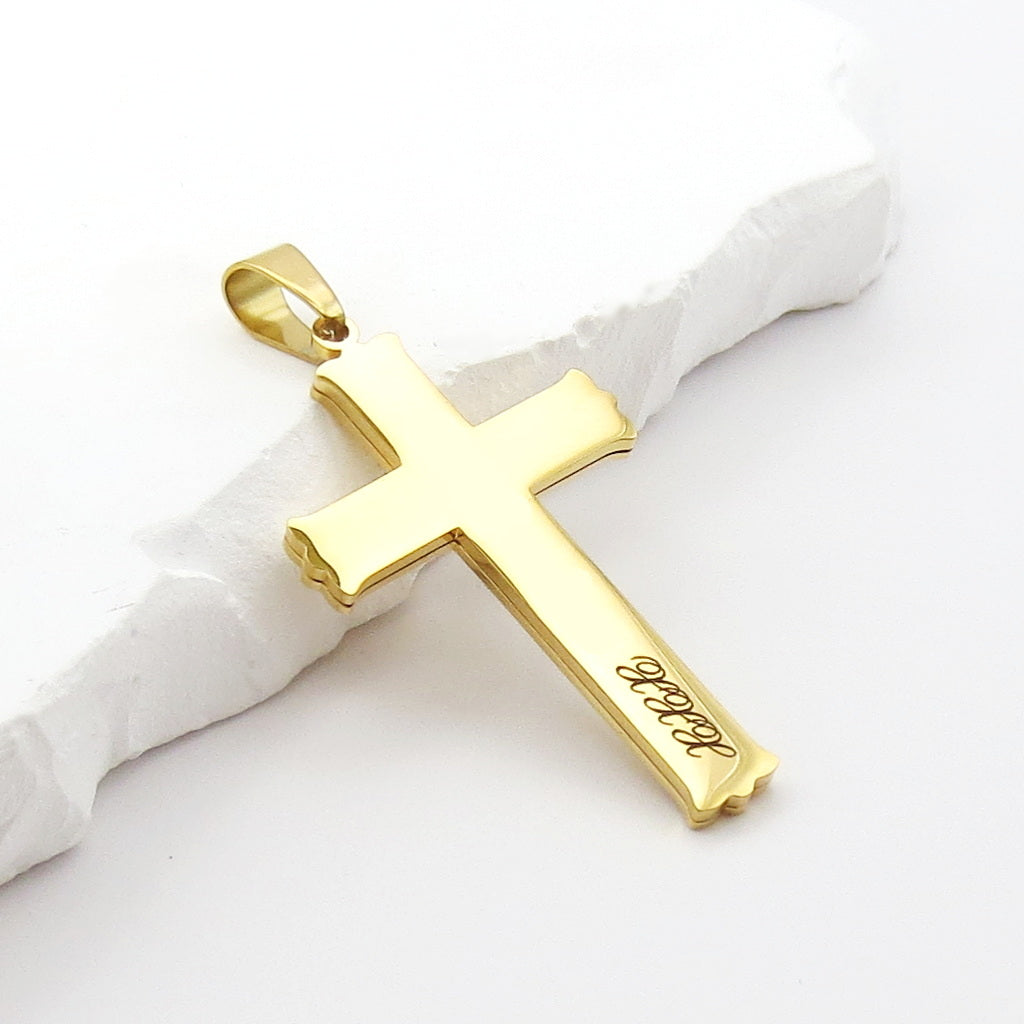 Stainless Steel Celtic Cross Irish Knot Pendant - Gold-Pendants-9-Glitters