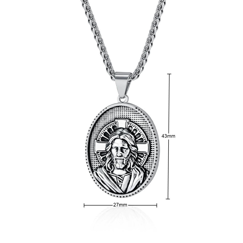 Stainless Steel Jesus Pendant - Gold-Pendants-4-Glitters