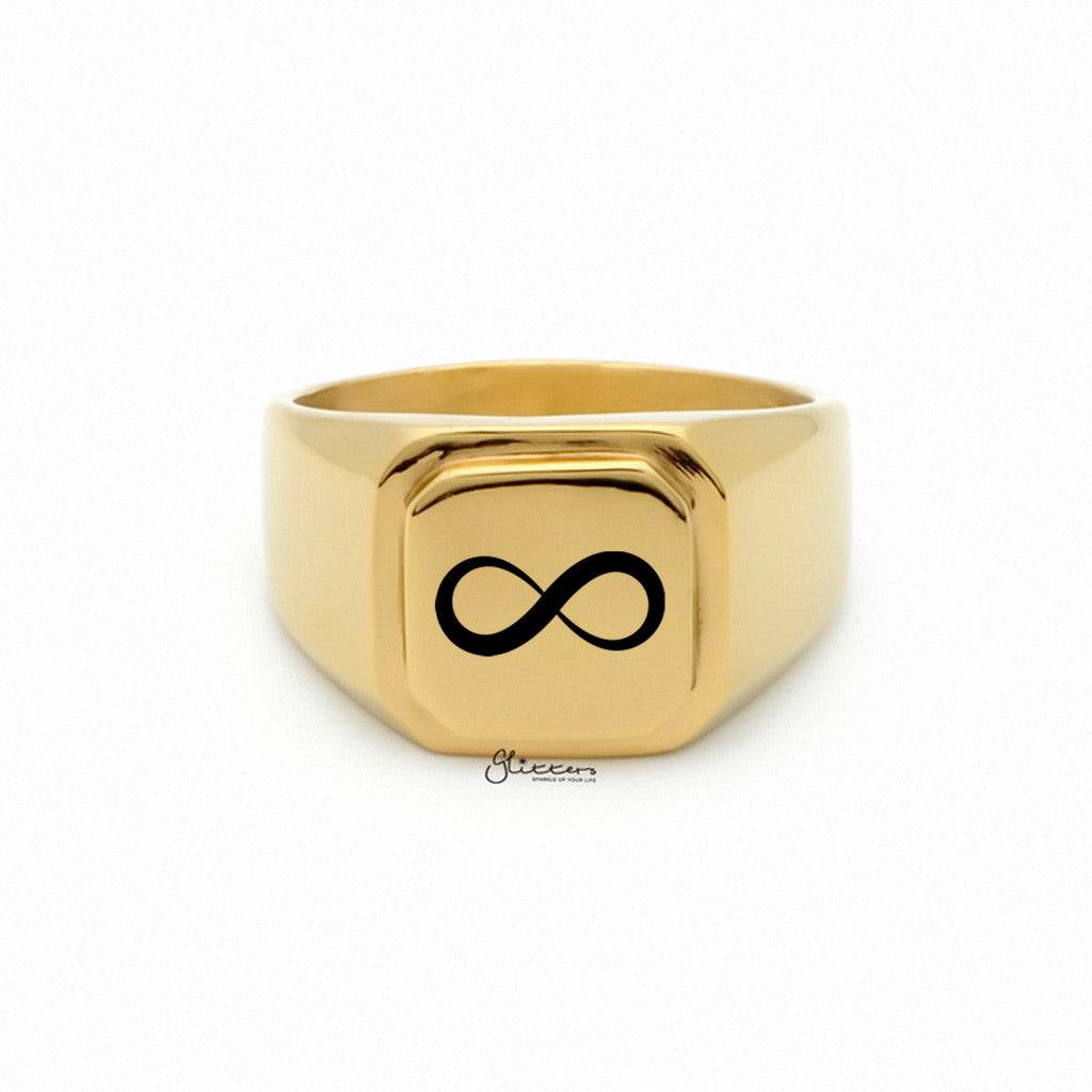 Personalised Stainless Steel Square Flat Top Signet Rings-Stainless Steel Rings-3-Glitters