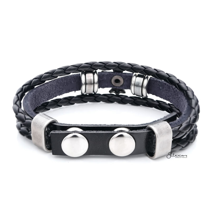 Classic Multilayer Cross Adjustable Leather Bracelet-Bracelets, Jewellery, leather bracelet, Men's Bracelet, Men's Jewellery, Women's Bracelet, Women's Jewellery-BCL0185-2_800-Glitters