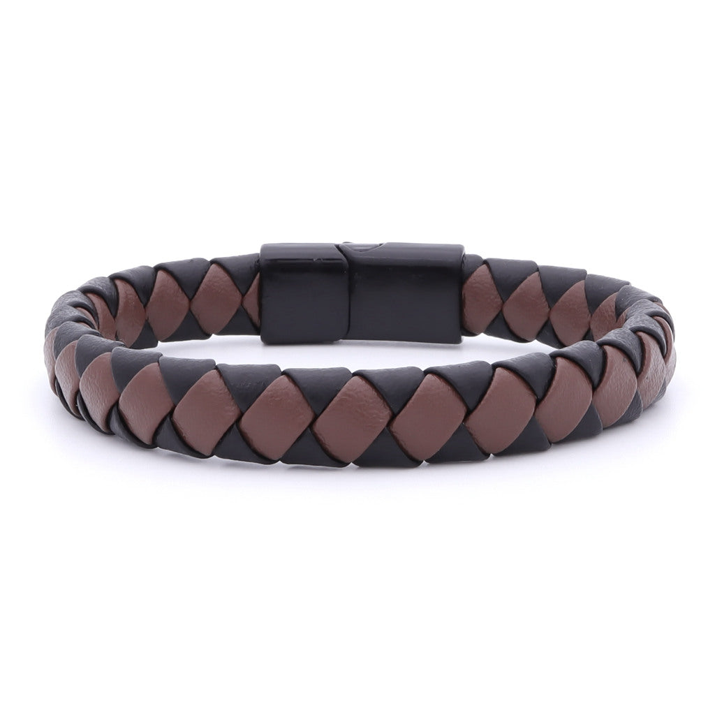 Two Tone Braided Leather Bracelet-Bracelets, Jewellery, leather bracelet, Men's Bracelet, Men's Jewellery, New, Women's Bracelet, Women's Jewellery-BCL0230-2_1-Glitters