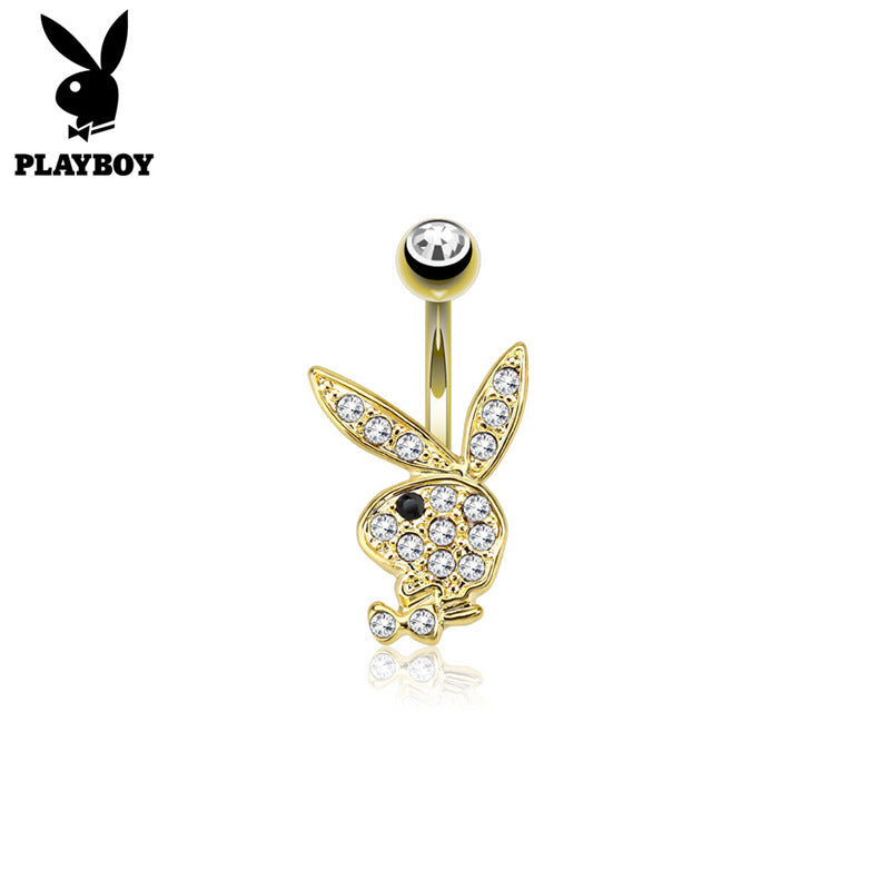 Gold playboy bunny store belly piercing jewelry