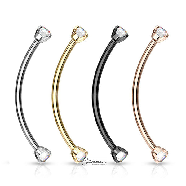 316L Surgical Steel with Prong Set Round CZ Ends for Snake Eye Piercings and More-Body Piercing Jewellery, Cartilage, Conch Earrings, Cubic Zirconia, Eyebrow, Helix Earrings, Tragus-EB0014-ALL_600-Glitters