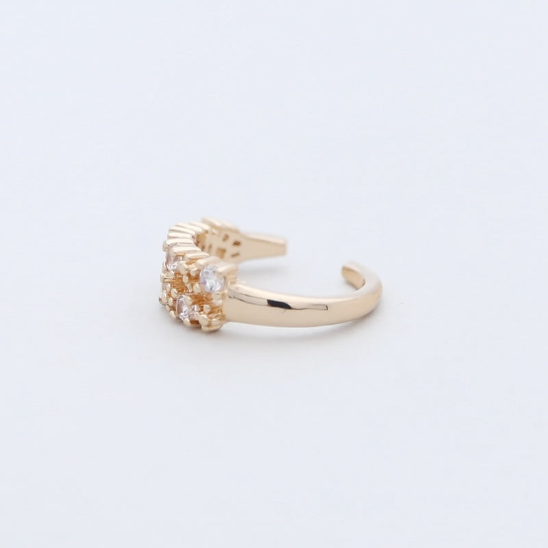 Multi CZ Ear Cuff - Gold-Body Piercing Jewellery, Cubic Zirconia, Ear Cuffs, earrings, Jewellery, Non-Pierced, Women's Earrings, Women's Jewellery-EC0095-G2-800-Glitters
