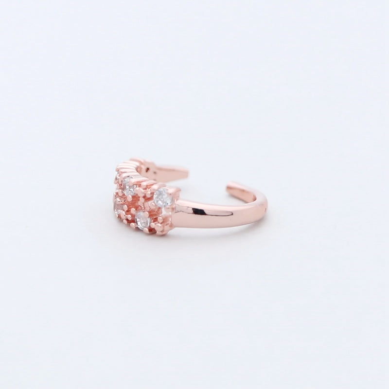 Multi CZ Ear Cuff - Rose Gold-Body Piercing Jewellery, Cubic Zirconia, Ear Cuffs, earrings, Jewellery, Non-Pierced, Women's Earrings, Women's Jewellery-EC0095-RG2-800-Glitters