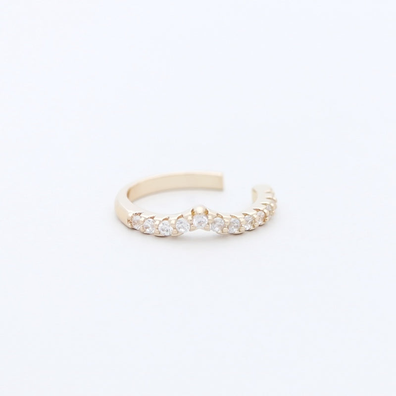 V Shape CZ Ear Cuff - Gold-Body Piercing Jewellery, Cubic Zirconia, Ear Cuffs, earrings, Jewellery, Non-Pierced, Women's Earrings, Women's Jewellery-EC0097-G1-800-Glitters