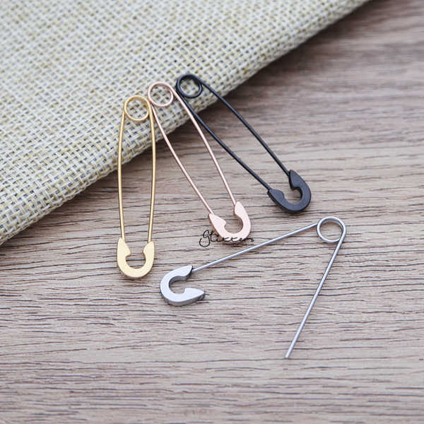 Stainless Steel Safety Pin Earrings