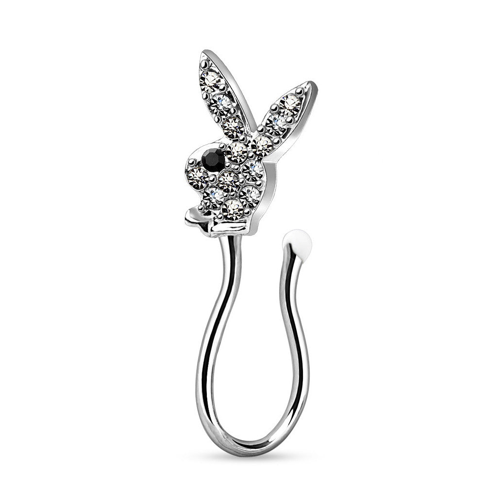 Playboy Bunny Non Piercing Nose Ring Fake Nose Ring Glitters NZ