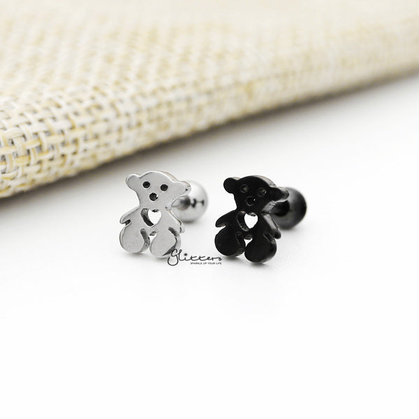 316L Surgical Steel Bear Screw Back Barbell for Tragus, Cartilage, Conch, Helix Piercing and More-Body Piercing Jewellery, Cartilage, Conch Earrings, Helix Earrings, Jewellery, Lobe piercing, Tragus-FP0019-13A_600-Glitters