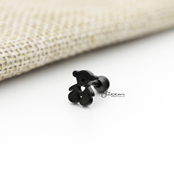 316L Surgical Steel Bear Screw Back Barbell for Tragus, Cartilage, Conch, Helix Piercing and More-Body Piercing Jewellery, Cartilage, Conch Earrings, Helix Earrings, Jewellery, Lobe piercing, Tragus-FP0019-13K_600-Glitters