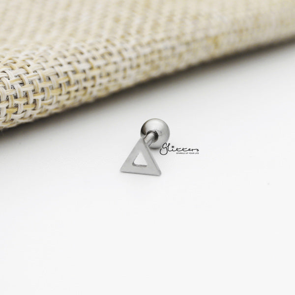 316L Surgical Steel Hollow Triangle Barbell for Tragus, Cartilage, Conch, Helix Piercing and More-Body Piercing Jewellery, Cartilage, Conch Earrings, Helix Earrings, Jewellery, Lobe piercing, Tragus-FP0019-14S_600-Glitters