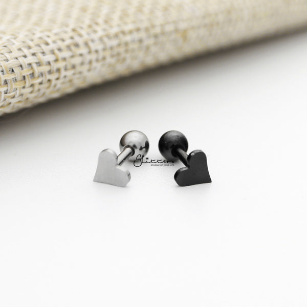 316L Surgical Steel Heart Shape Barbell for Tragus, Cartilage, Conch, Helix Piercing and More-Body Piercing Jewellery, Cartilage, Conch Earrings, Cubic Zirconia, Helix Earrings, Jewellery, Lobe piercing, Tragus-FP0019-16A_600-Glitters