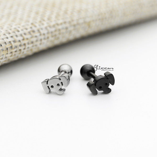 316L Surgical Steel Elephant Barbell for Tragus, Cartilage, Conch, Helix Piercing and More-Body Piercing Jewellery, Cartilage, Conch Earrings, Helix Earrings, Jewellery, Lobe piercing, Tragus-FP0019-18A_600-Glitters