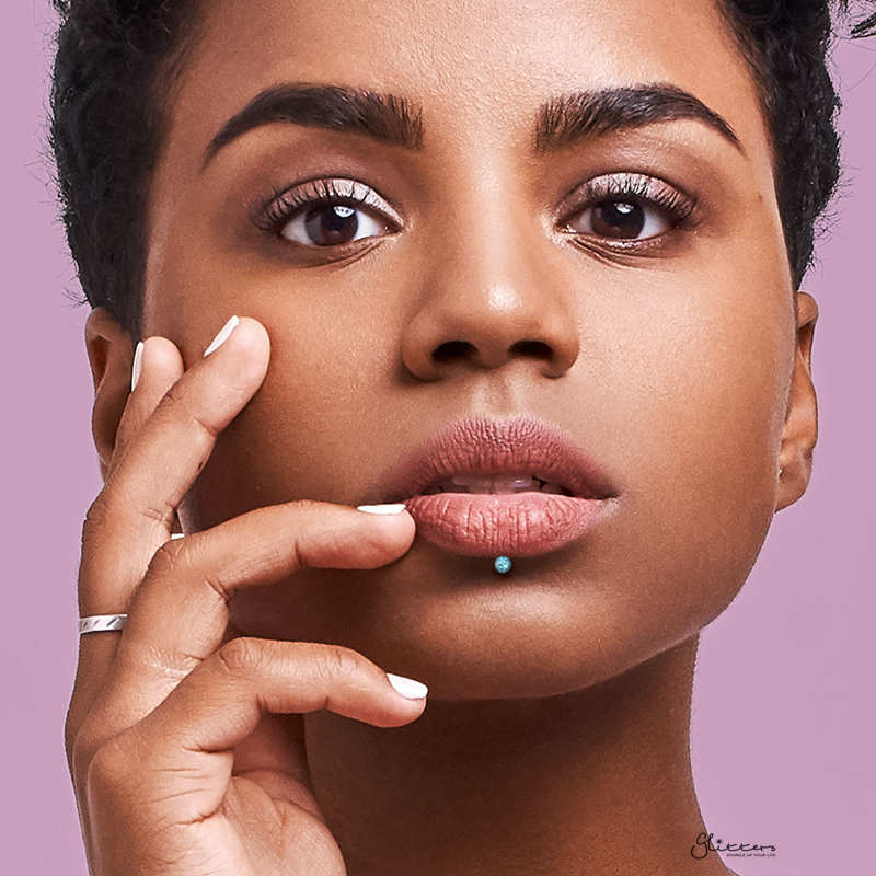 Epoxy Covered Crystal Paved Ball Flat Back Studs - Red-Body Piercing Jewellery, Cartilage, Labret, Monroe, Tragus-LB0008-M_6ae9f789-0032-44c9-9398-51b92fc949af-Glitters