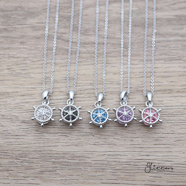 Sparkling Circle Crystal with Helm Pendant Necklace-Crystal, Cubic Zirconia, Jewellery, Necklaces, Women's Jewellery, Women's Necklace-NK1037-0-Glitters