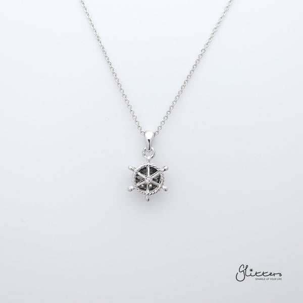 Sparkling Circle Crystal with Helm Pendant Necklace-Crystal, Cubic Zirconia, Jewellery, Necklaces, Women's Jewellery, Women's Necklace-NK1037-1-Glitters