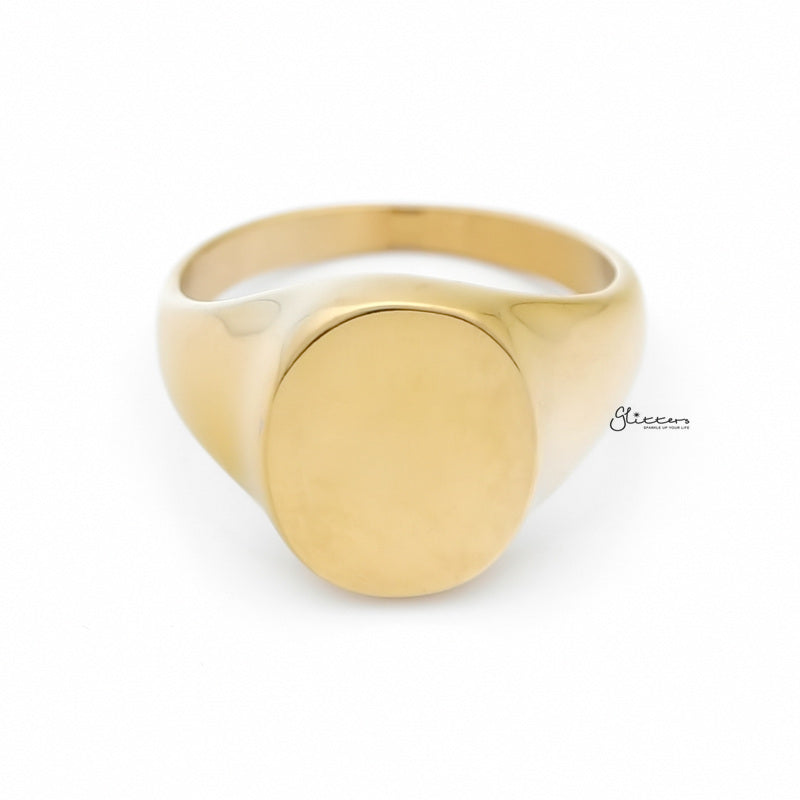 Men's plain gold signet on sale rings