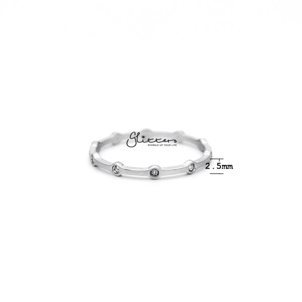 Stainless Steel CZ Dots Women's Rings-Cubic Zirconia, Jewellery, Rings, Stainless Steel, Stainless Steel Rings, Women's Jewellery, Women's Rings-RG0141_S02_New-Glitters