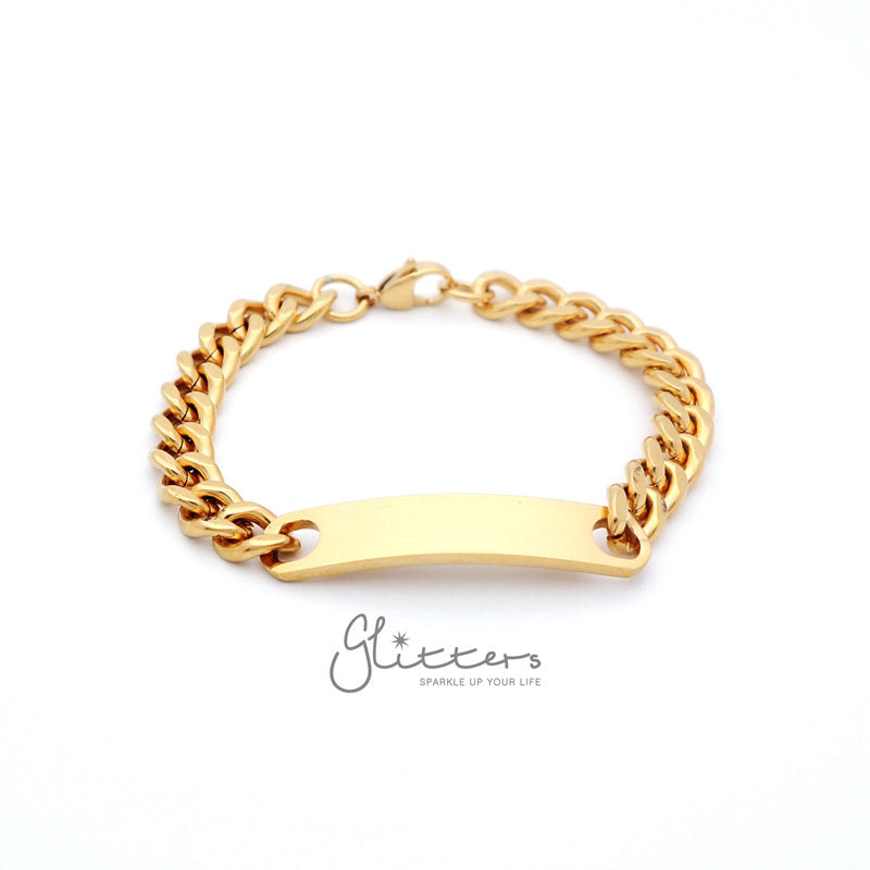 Stainless Steel Men's ID Bracelet 9mm Width + Engraving-Engraved Bracelet, Engraving, Personalized-SB0014_2_a10d4491-fffb-4e11-9663-2fca80dbed19-Glitters