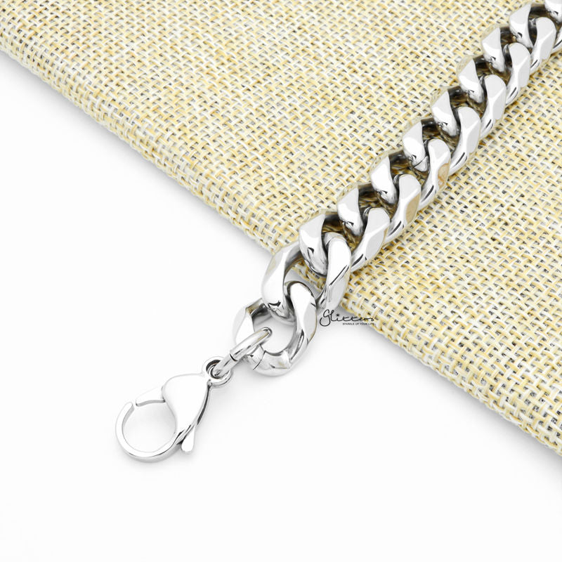 13mm Stainless Steel Beveled Cuban Chain Bracelet-Bracelets, Jewellery, Men's Bracelet, Men's Jewellery, Stainless Steel, Stainless Steel Bracelet-SB0081-2_1-Glitters