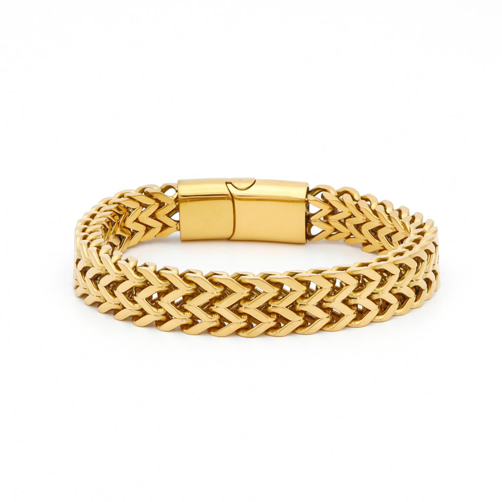 Stainless Steel 11mm Double Rows Franco Link Bracelet-Bracelets, Jewellery, Men's Bracelet, Men's Jewellery, New, Stainless Steel, Stainless Steel Bracelet-SB0090-1_1-Glitters